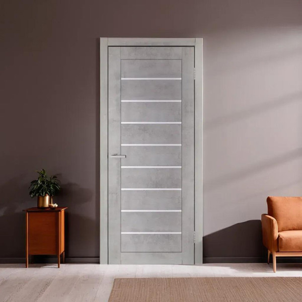 Міжкімнатні двері Doors Smart C018 ПВХ ціна з коробкою (бетон світлий)