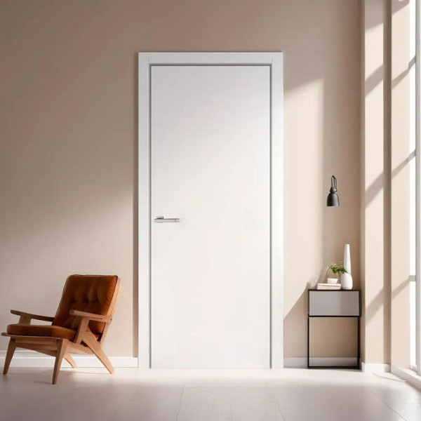 Міжкімнатні двері Doors Trento TR 01 чорний торець (емаліт білий)