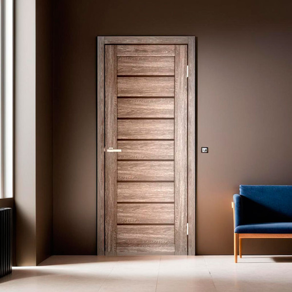Міжкімнатні двері Doors Smart C018 скло чорне (дуб браш)