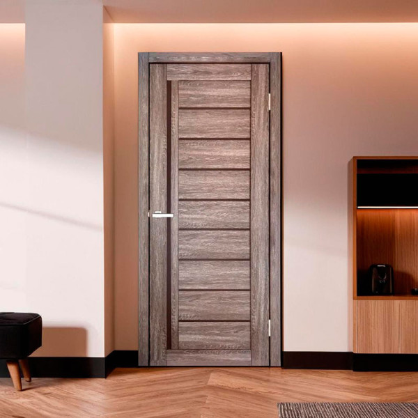Міжкімнатні двері Doors Smart C067 скло чорне (дуб браш)