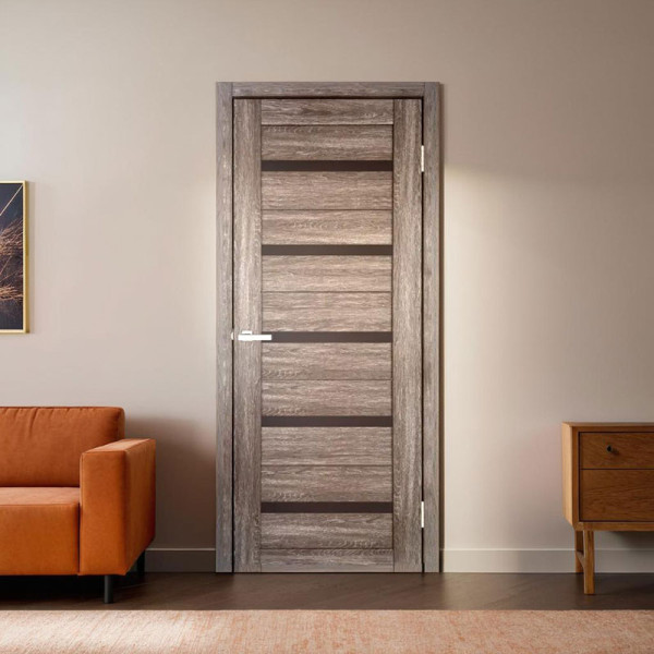 Міжкімнатні двері Doors Smart C026 скло чорне (дуб браш)