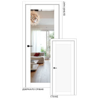 Міжкімнатні двері Stil Doors Vermont дзеркало (білий матовий)